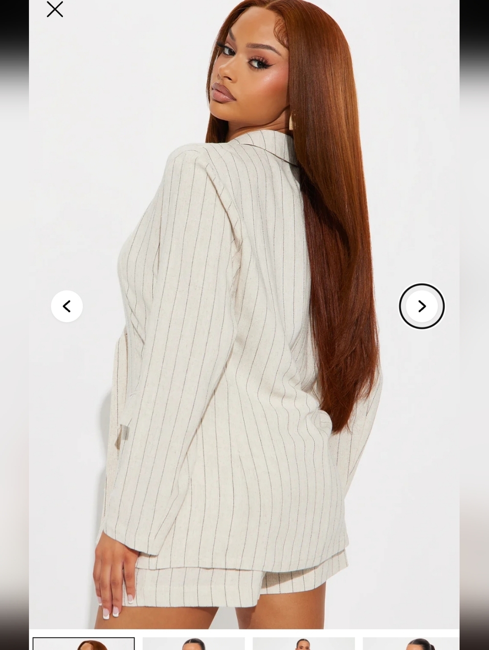 Fashion Nova Linen Blend Beige Jacket Short Summer Suit Sz XL - Picture 2 of 13